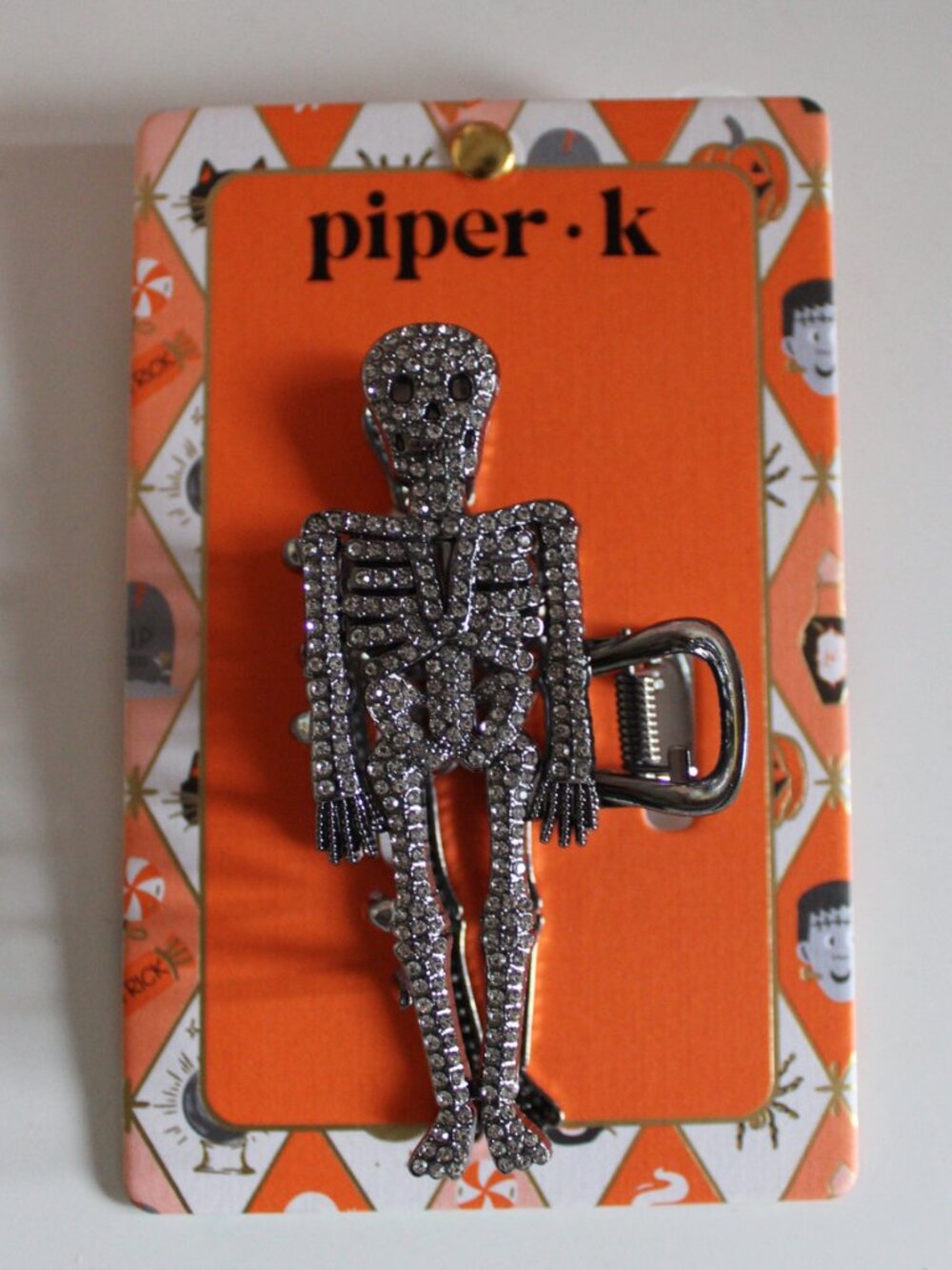 Piper K Rhinestone Skeleton Hair Claw NWT
